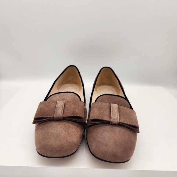 Prada, nude suede flats with bow. Size 39 - Picture 5 of 8